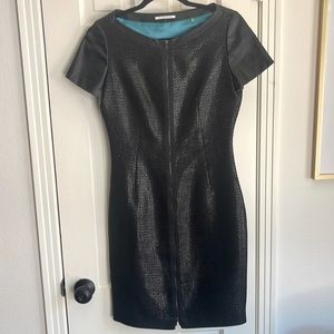 T Tahari Faux Leather and Tweed Dress 🖤